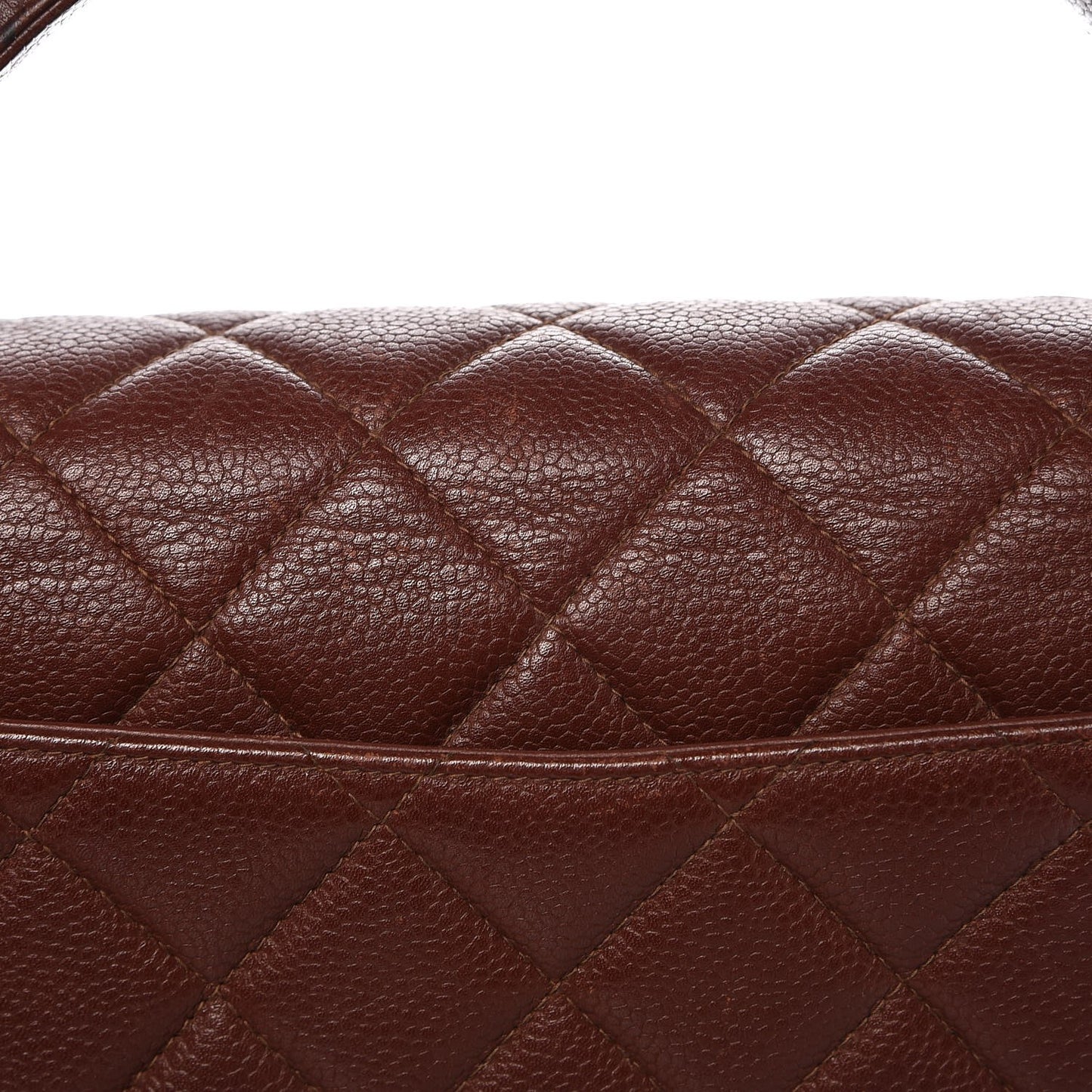 Caviar Quilted Jumbo Kelly Flap Brown