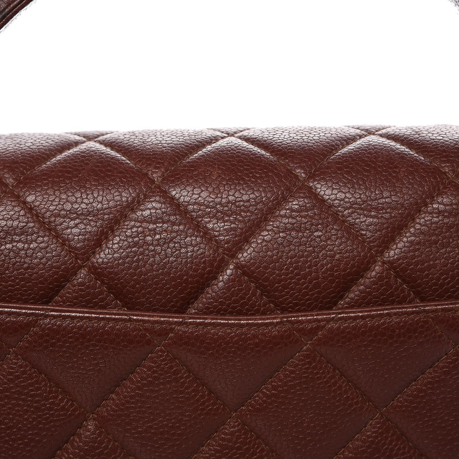 Chanel Caviar Quilted Jumbo Kelly Flap Brown 10 of 22