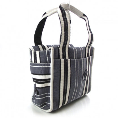 Chanel Toile Striped Tote Navy 3 of 11