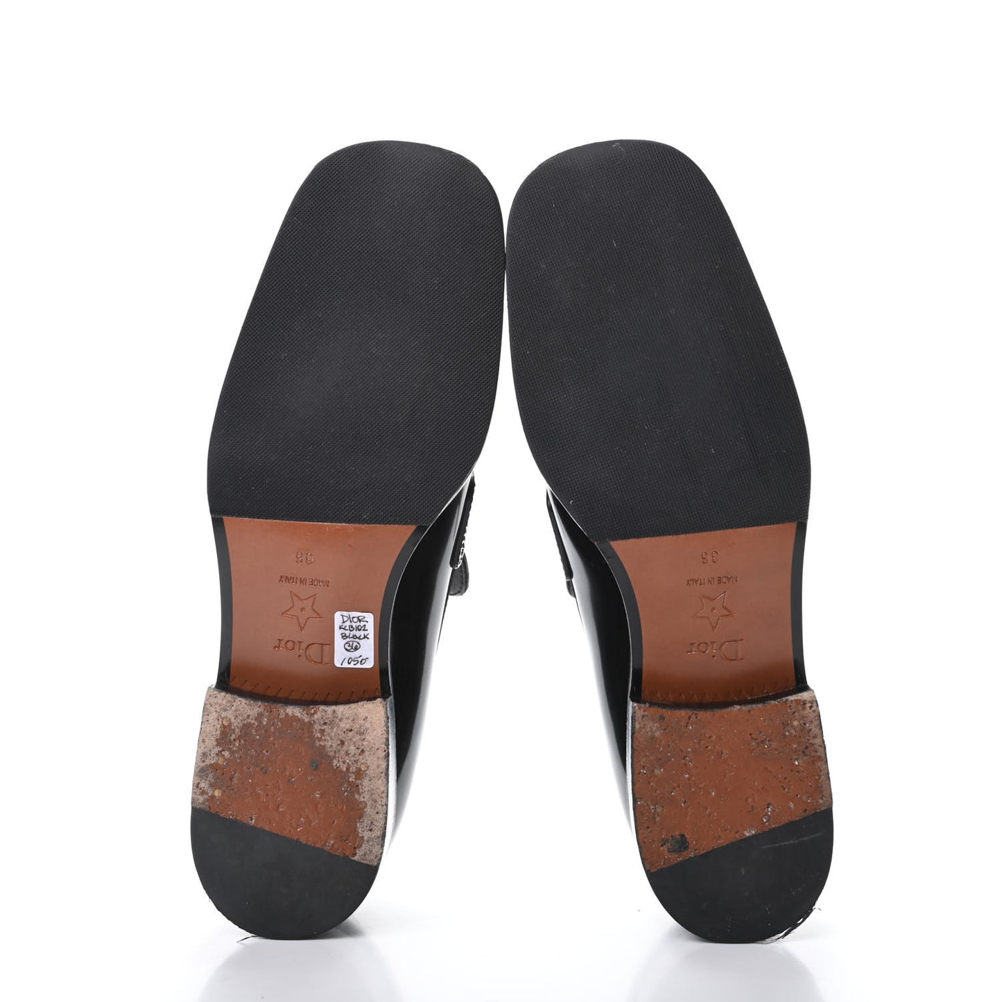 Shiny Calfskin Diordirection Loafers 36 Black