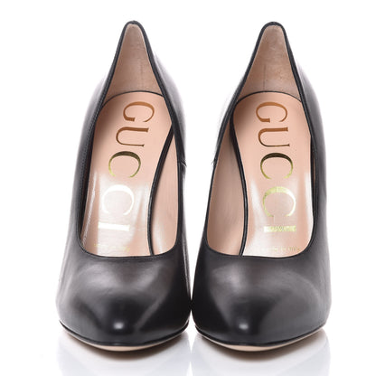 Gucci Nappa Removable Bow Elaisa Platform High Heel Pumps 36.5 Black 4 of 12