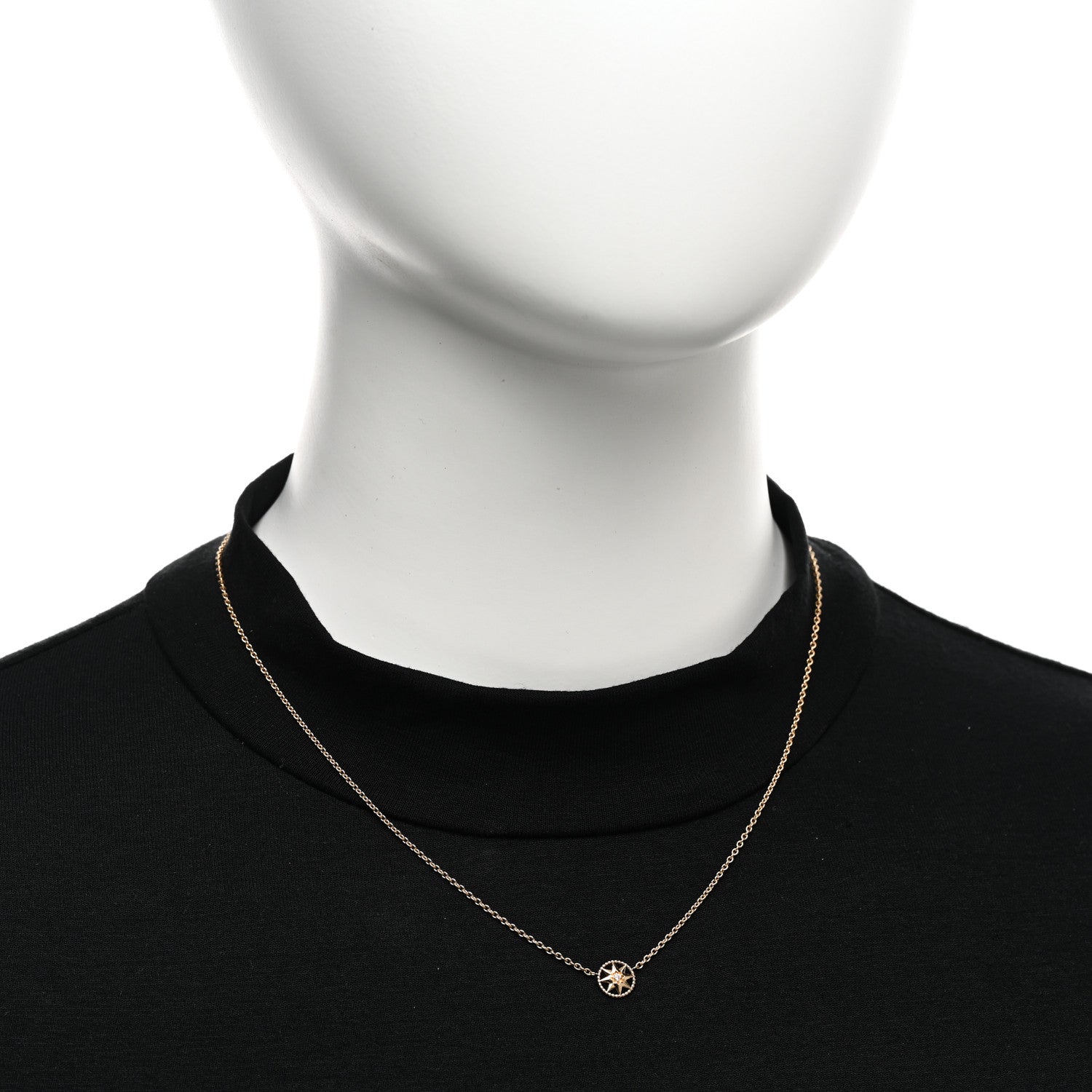 Christian Dior 18K Yellow Gold Diamond XS Rose Des Vents Necklace 2 of 5