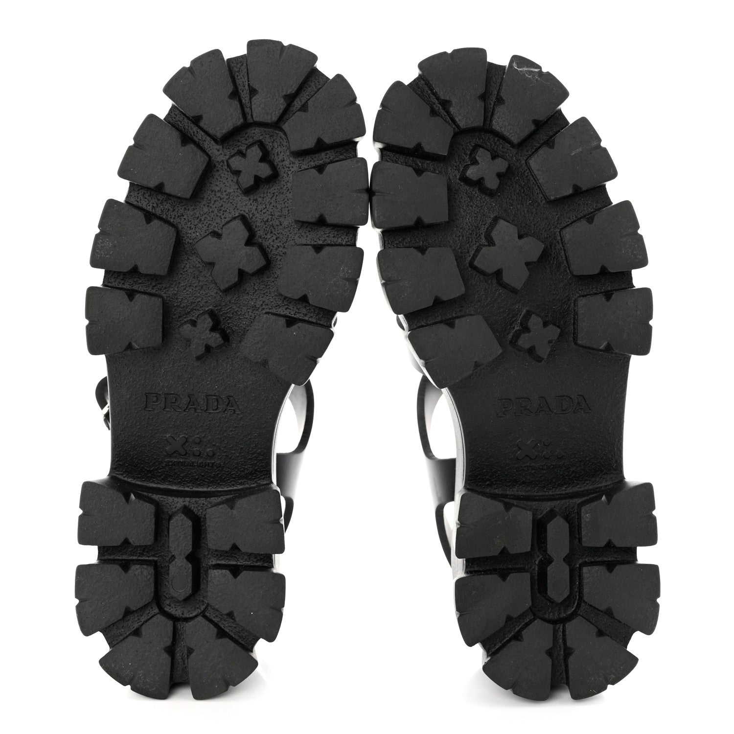 Prada Foam Rubber Triangle Logo Monolith 55mm Cage Sandals 37 Black 5 of 9
