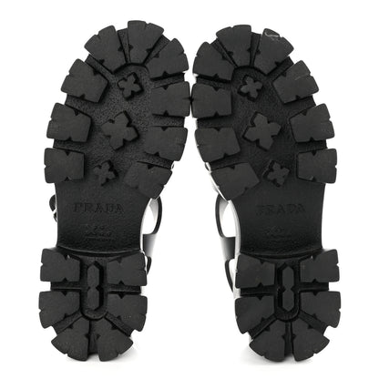 Prada Foam Rubber Triangle Logo Monolith 55mm Cage Sandals 37 Black 5 of 9