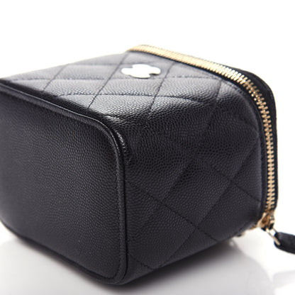 Chanel Caviar Quilted Mini Vanity Case With Chain Black 9 of 10