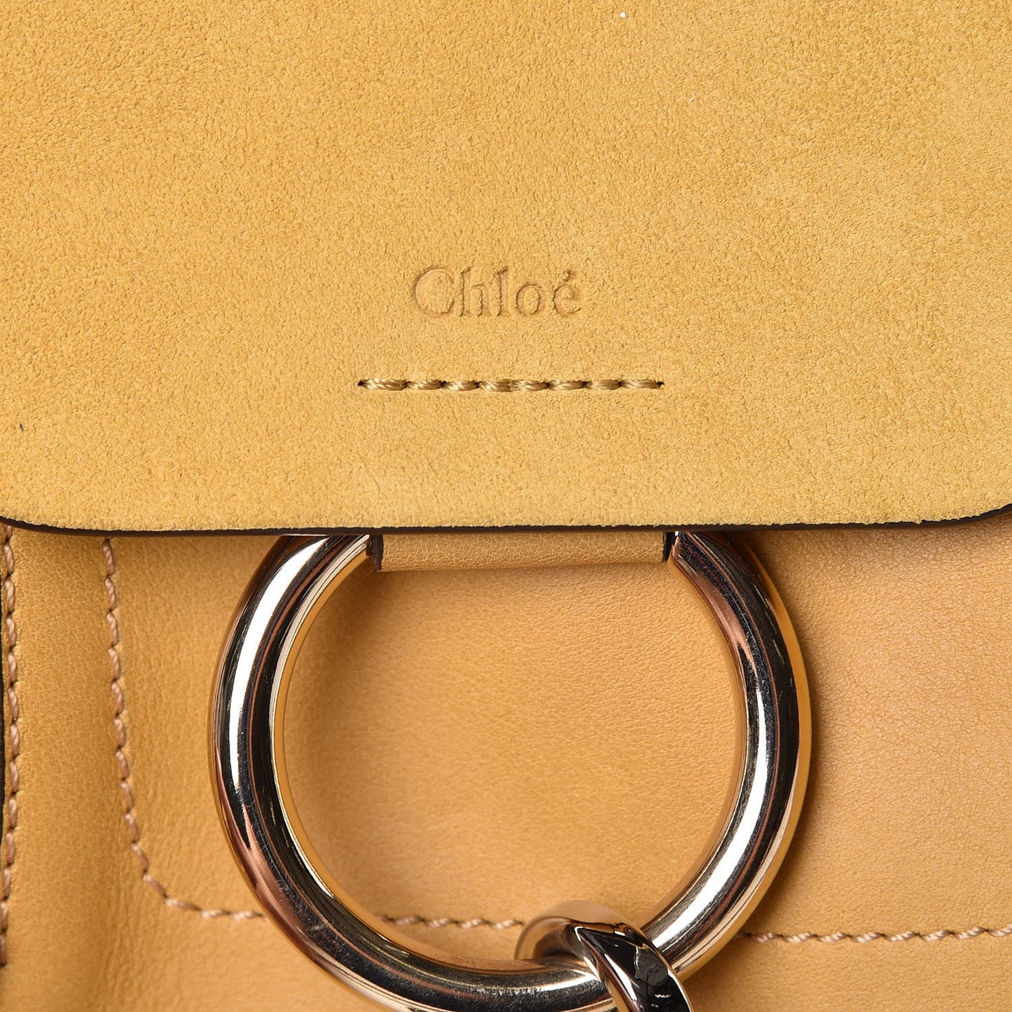 Suede Calfskin Mini Faye Backpack Dusty Yellow
