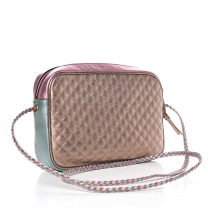 Gucci Laminated Nappa Trapuntata Small Zumi Shoulder Bag Rosa Lago Rame 3 of 9