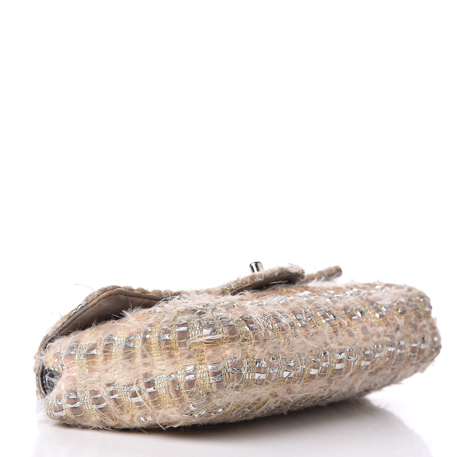 Chanel Tweed Quilted Single Flap Beige 4 of 18