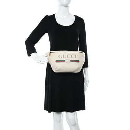 Gucci Grained Calfskin Logo Belt Bag White 2 of 10