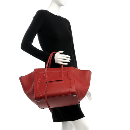 Celine Supple Calfskin Medium Phantom Luggage Red 2 of 8