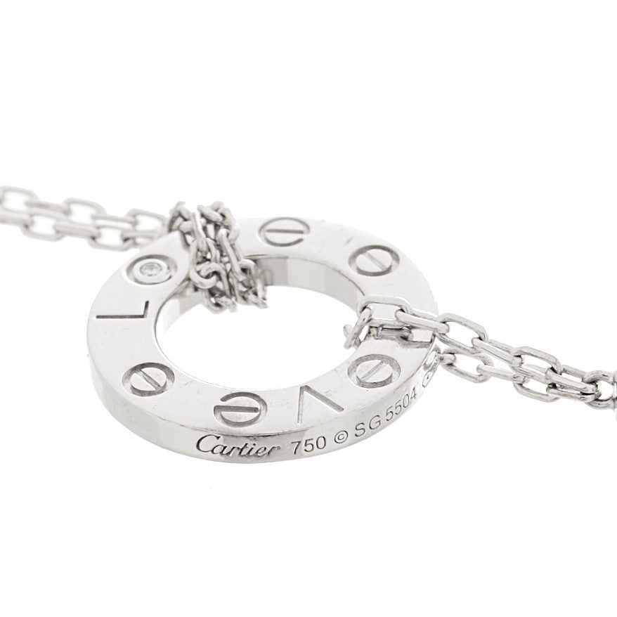 Cartier 18K White Gold Diamond LOVE Bracelet 3 of 4