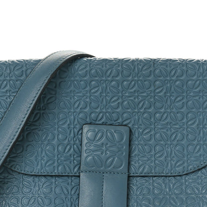 Loewe Goatskin Embossed Avenue Shoulder Bag Blue 7 of 11