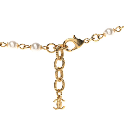 Chanel Pearl Crystal 90's Icon CC Necklace Gold 6 of 7