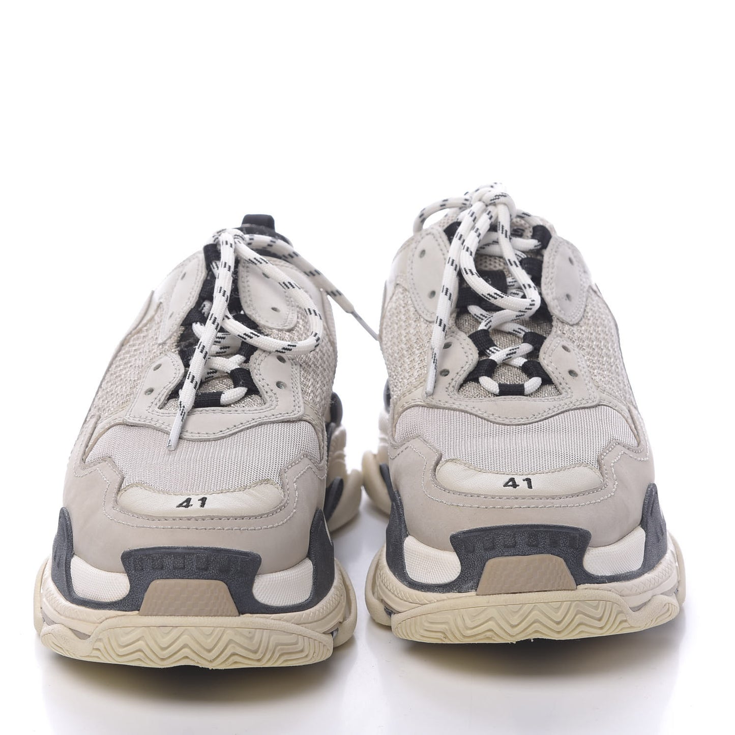 Fabric Mesh Womens Triple S Sneakers 41 Beige Black