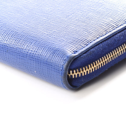 Fendi Vitello Elite Bi-Color Mini Zip Around Wallet Blue Neon Plaster 6 of 13