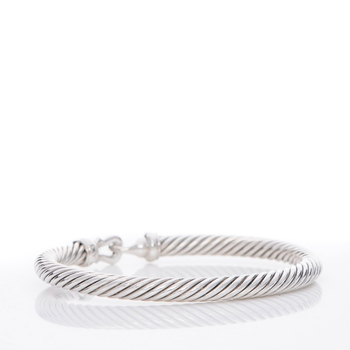 Sterling Silver Diamond 5mm Cable Buckle Bracelet