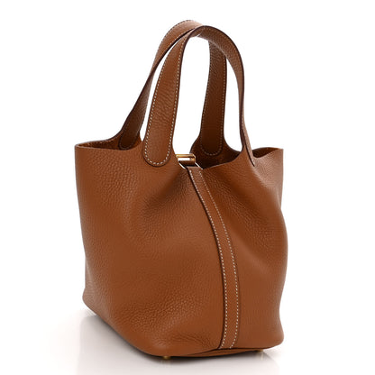 Hermes Taurillon Clemence Picotin Lock 18 PM Gold 3 of 10