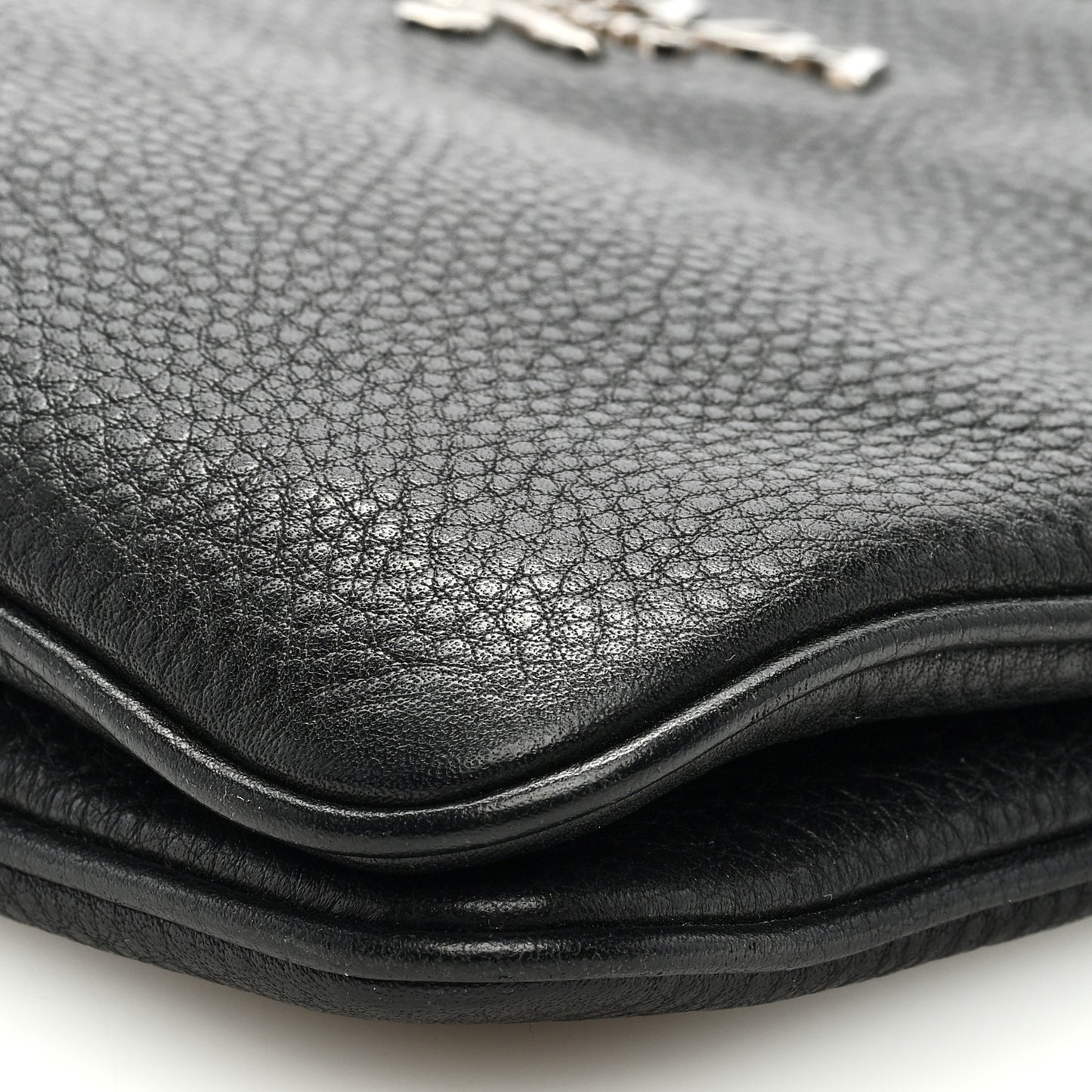Vitello Phenix Double Zip Crossbody Bag Black