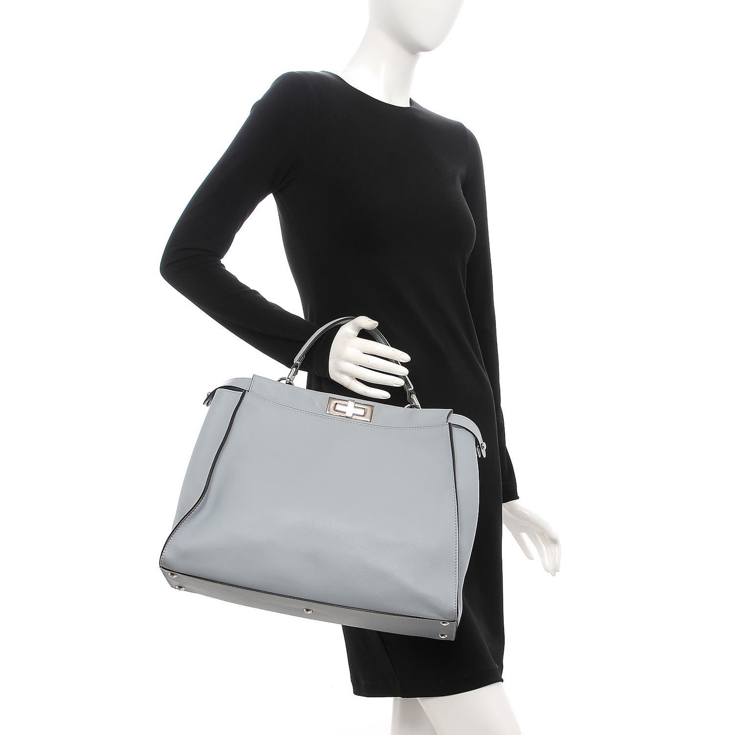 Vitello Dolce Large Peekaboo Iconic Satchel Polvere Graphite