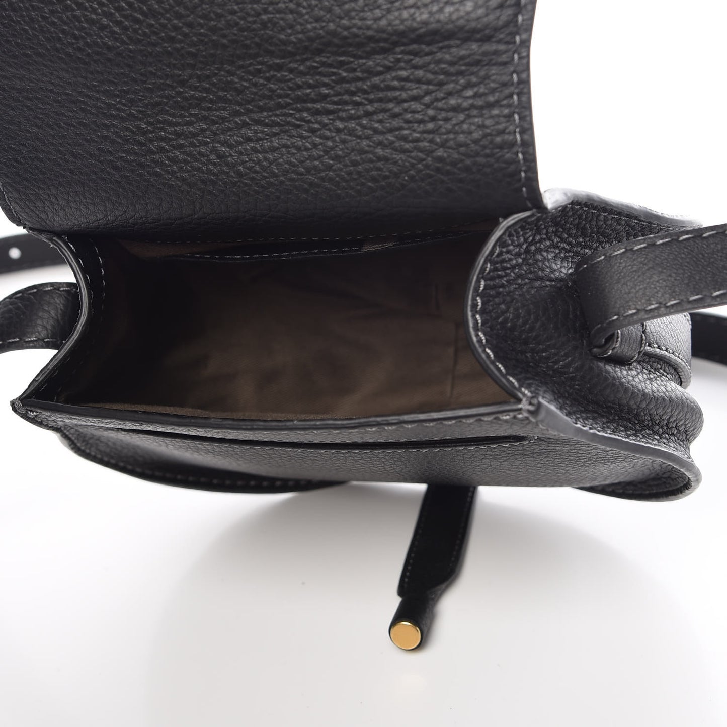 Calfskin Mini Marcie Round Crossbody Bag Black