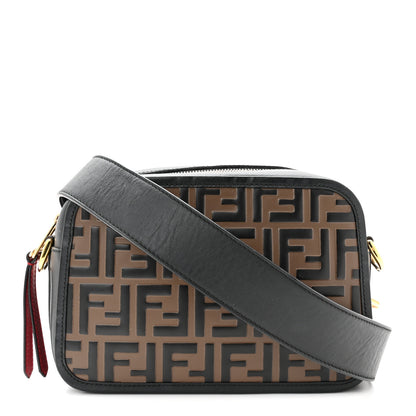 Fendi Vitello Century F is Fendi Bi-Color FF 1974 Embossed Camera Case Maya Black 1 of 10