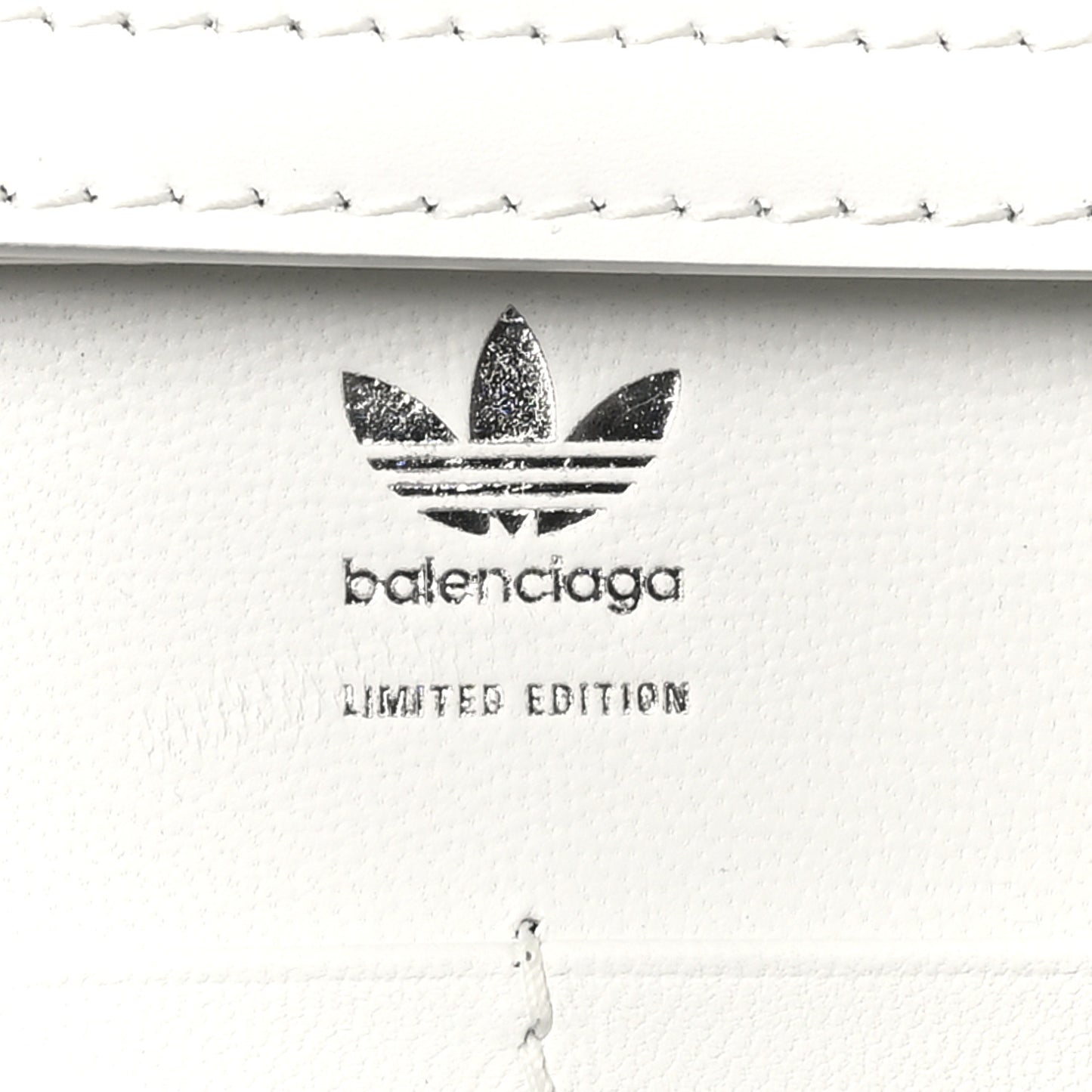 X ADIDAS Box Calfskin Hourglass Chain Bag White