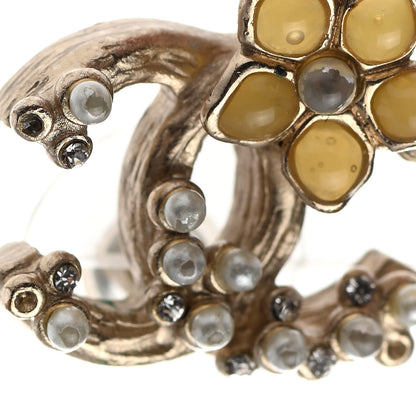 Chanel Pearl Camellia CC Earrings Gold 5 of 5
