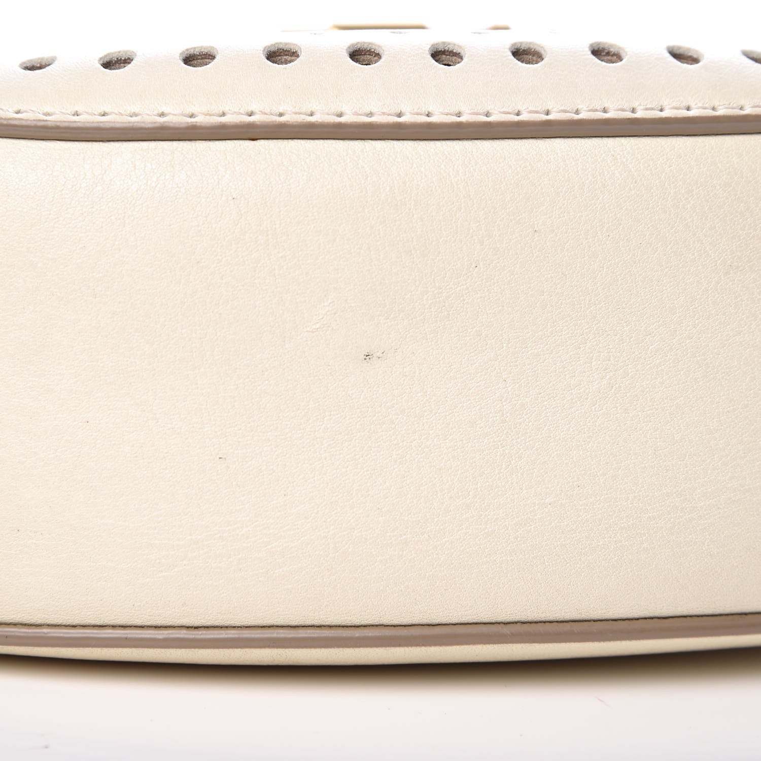 Chloe Calfskin Perforated Mini Drew Shoulder Bag White 12 of 13