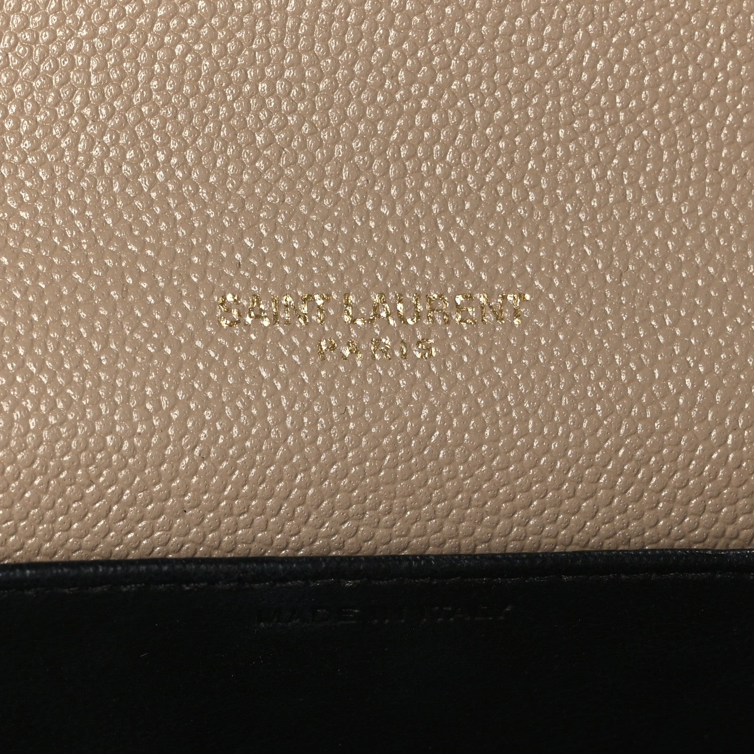 Saint Laurent Grain De Poudre Monogram Uptown Chain Wallet Dark Beige 7 of 9