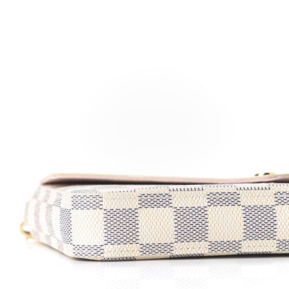 Louis Vuitton Damier Azur Pochette Felicie Chain Wallet Rose Ballerine 5 of 10