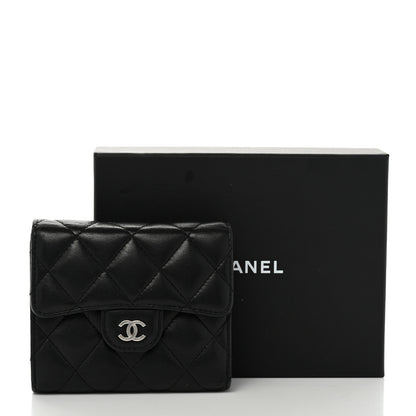 Chanel Lambskin Quilted Compact Flap Wallet Black 8 of 8