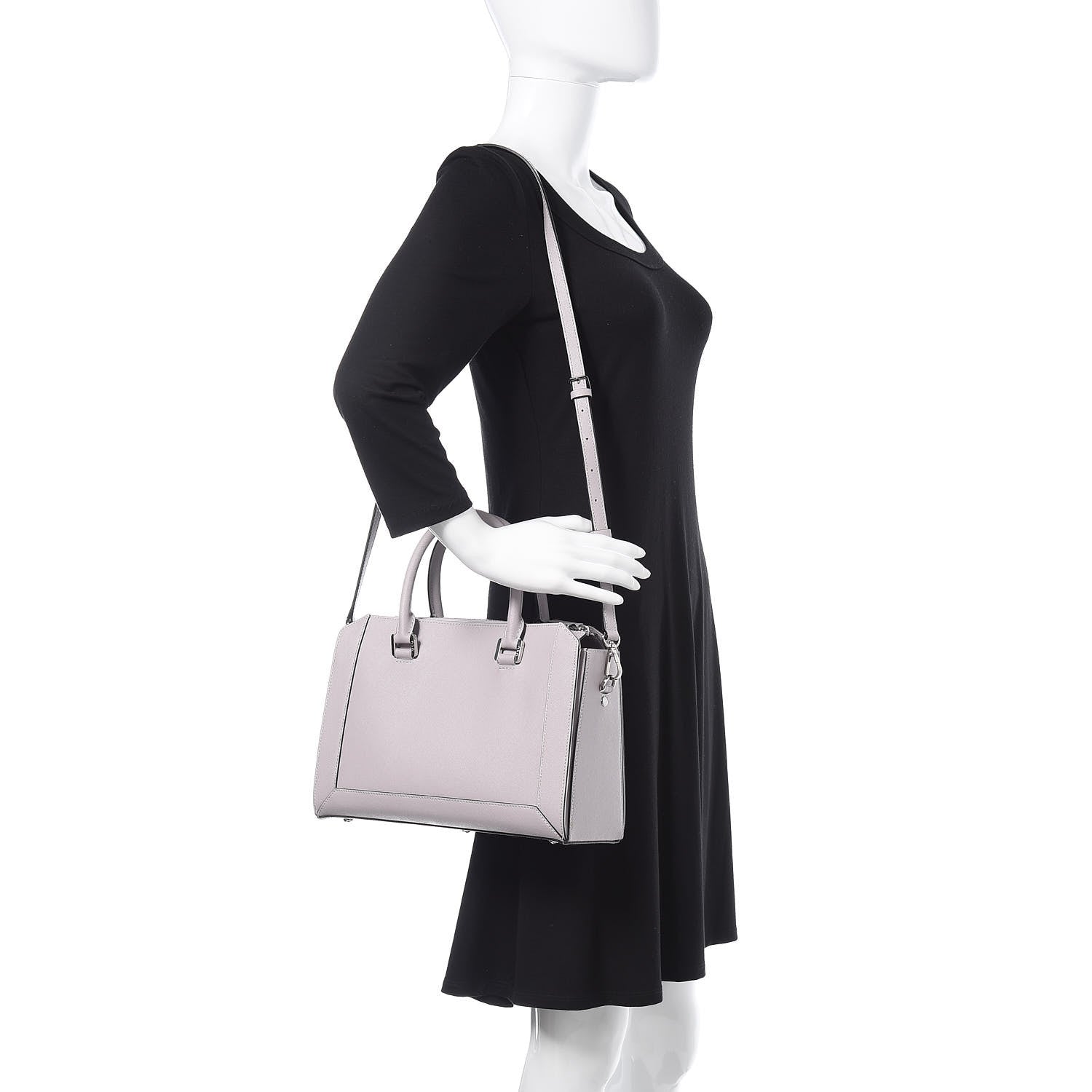 MCM Saffiano Medium Nuovo Tote Gull Gray 2 of 12