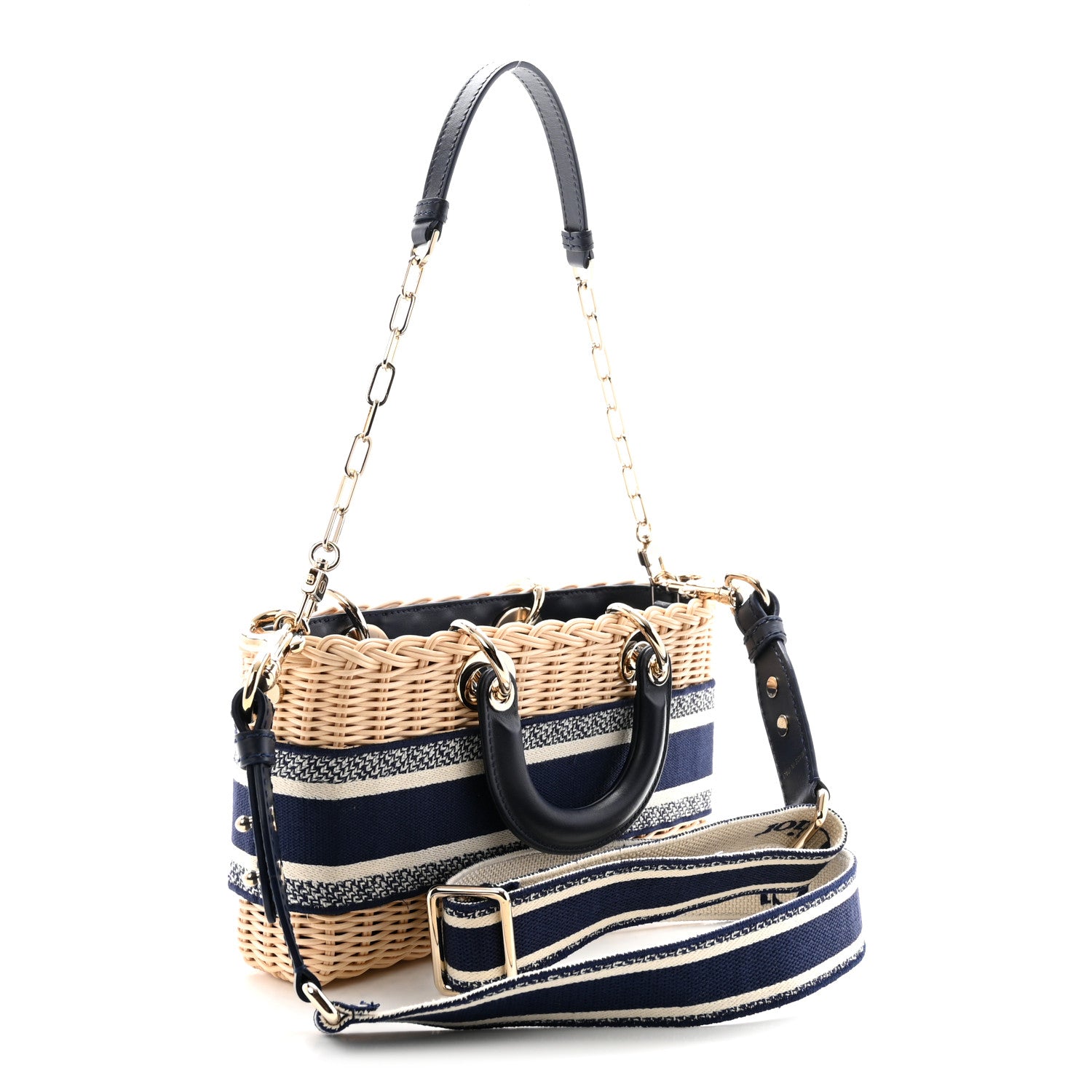 Christian Dior Wicker Oblique Dioriviera Medium Lady D-Joy Bag Blue 2 of 8