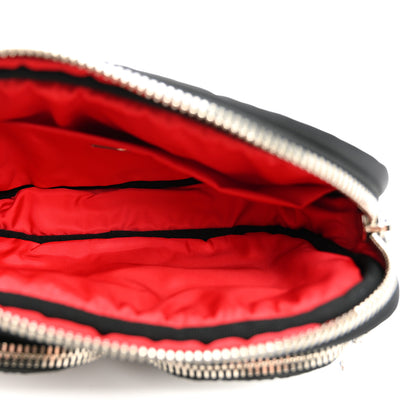 Prada Tessuto Nylon Double Pocket Wristlet Pouch Black Fuoco 5 of 10