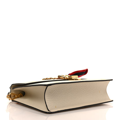 Gucci Textured Calfskin Bee Star Print Small Sylvie Shoulder Bag Mystic White 4 of 9