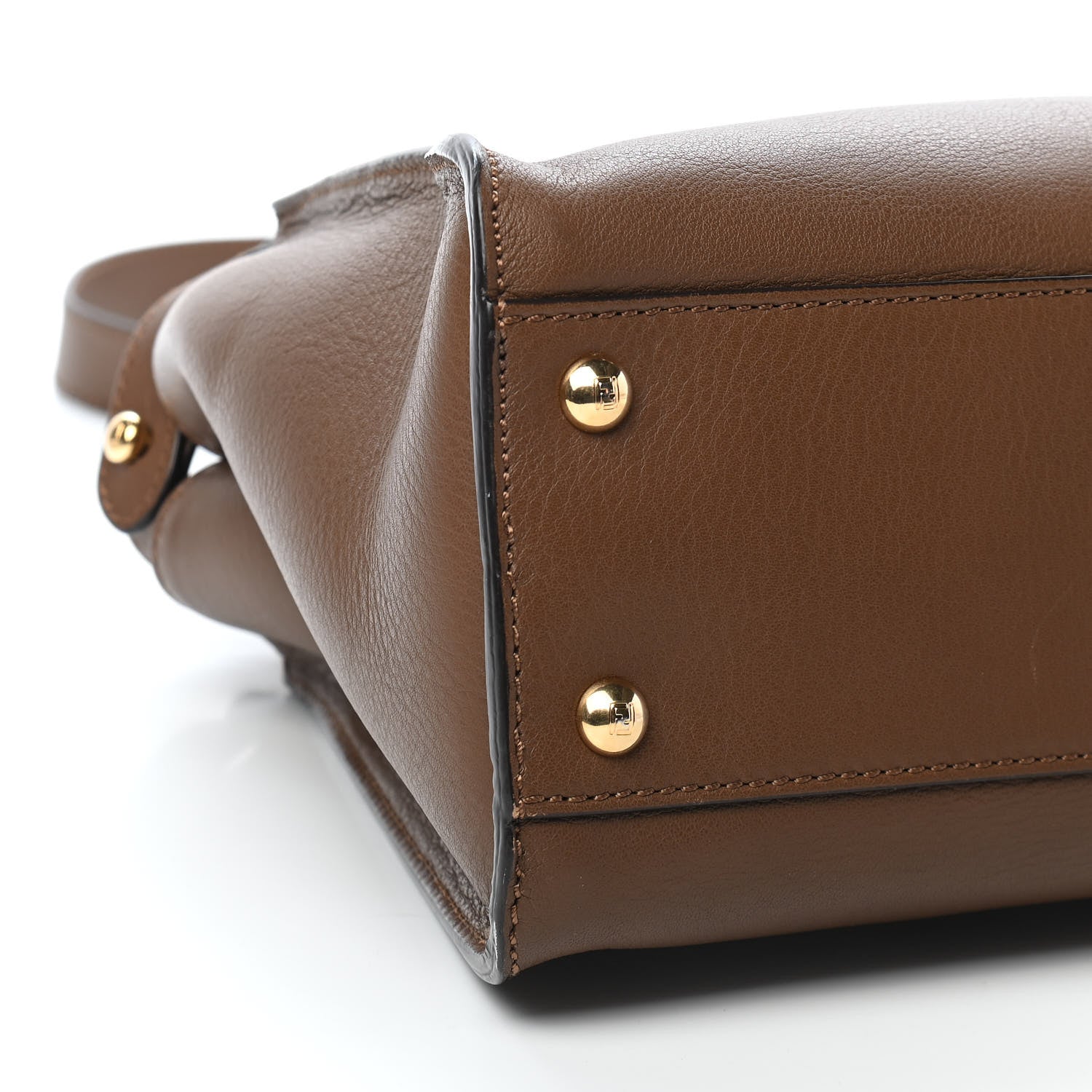Fendi Vitello Seta Fabric Jacquard Pequin Medium Peekaboo Iconic Satchel Foresta Tobacco 8 of 9