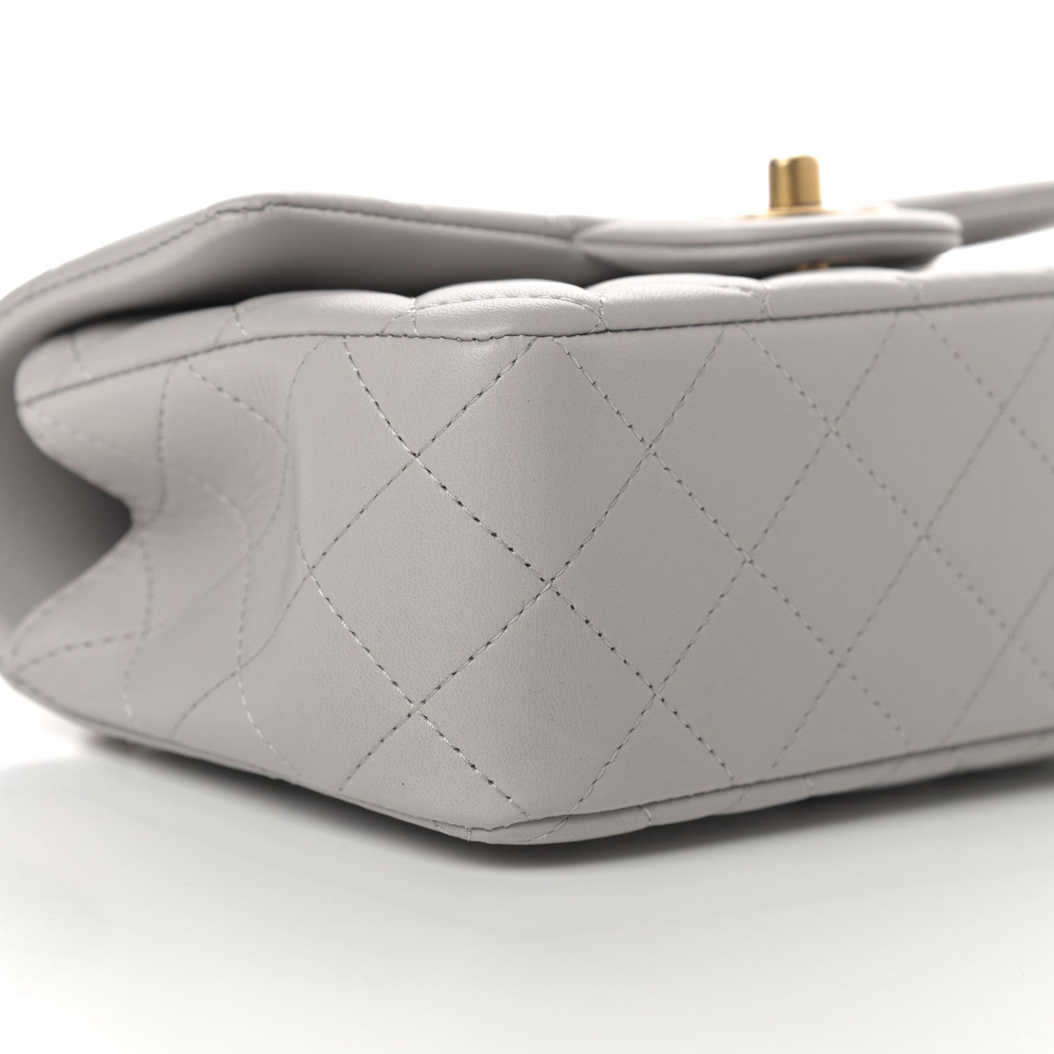 Chanel Lambskin Quilted Mini Top Handle Rectangular Flap Grey 9 of 12
