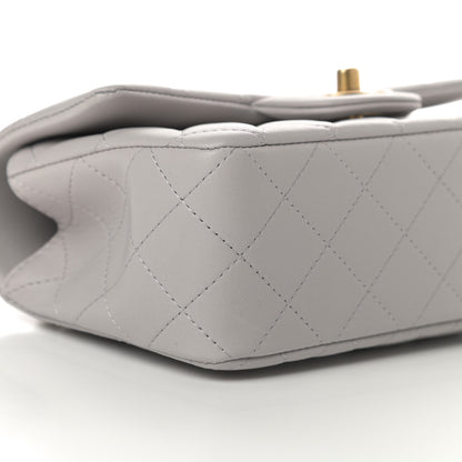 Chanel Lambskin Quilted Mini Top Handle Rectangular Flap Grey 9 of 12