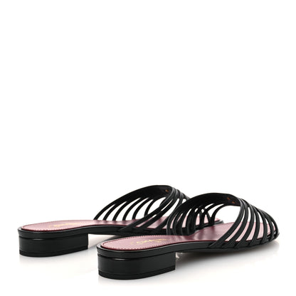 Chanel Goatskin Caged CC Slide Sandals 39 Black 5 of 11