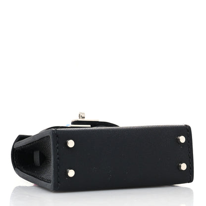 Hermes Tadelakt Mini Kelly Twilly Bag Charm Black 3 of 5