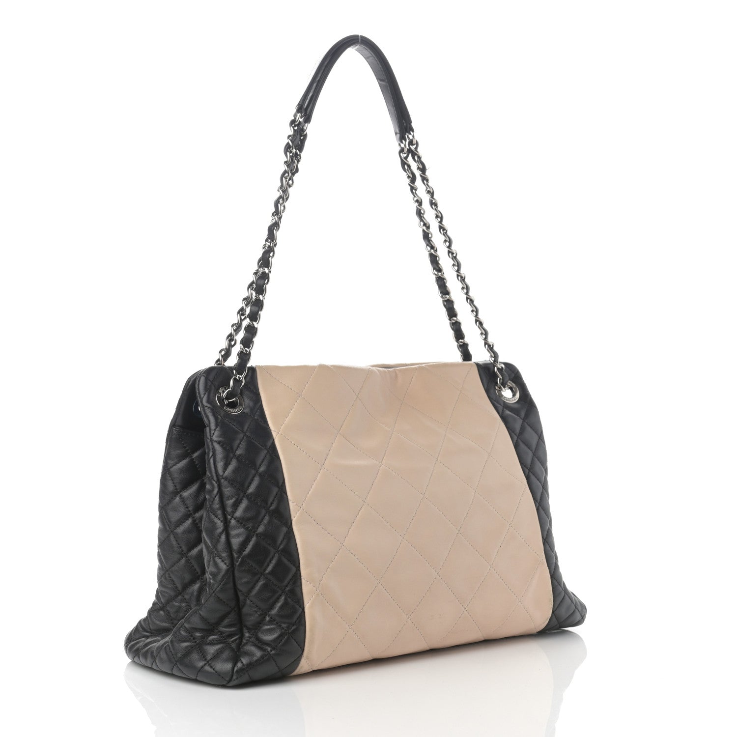 Chanel Lambskin Quilted CC Shopping Tote Black Rose Clair 3 of 13