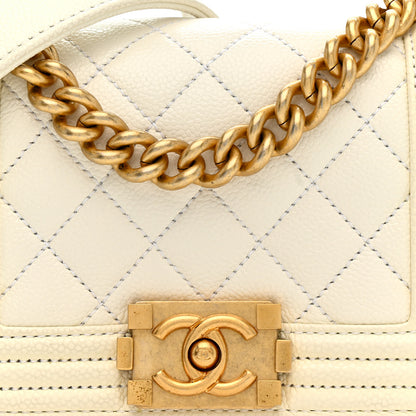 Chanel Caviar Quilted Mini Boy Flap White 8 of 10