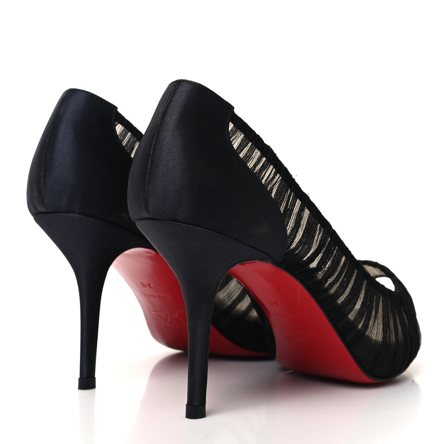 Crepe Satin Chiffon Parisienne Plato 85 Pumps 38 Black