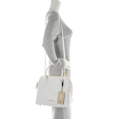 Burberry London Grainy Calfskin Small Greenwood Bowling Bag White 2 of 9