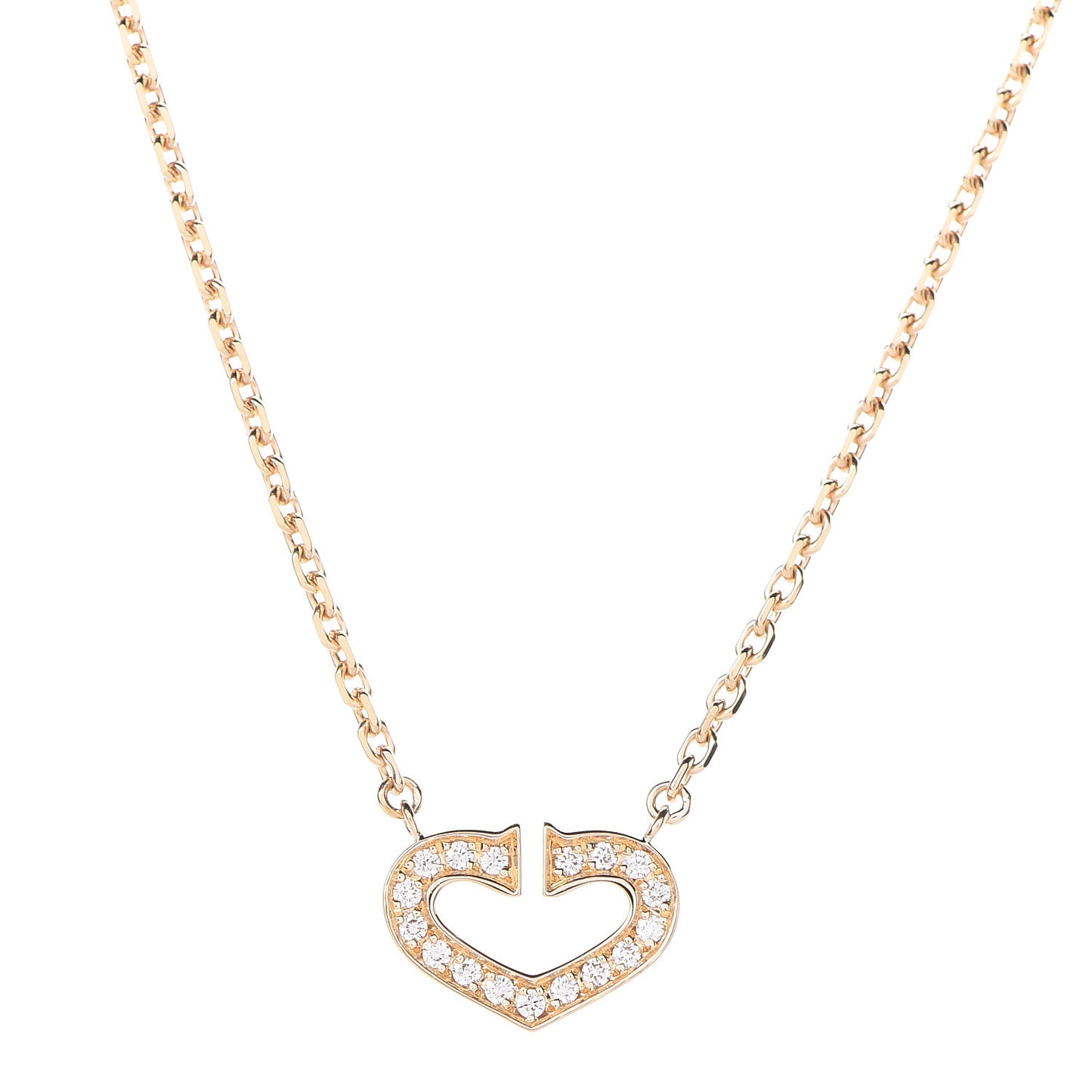 18K Yellow Gold Diamond Hearts And Symbols Pendant Necklace
