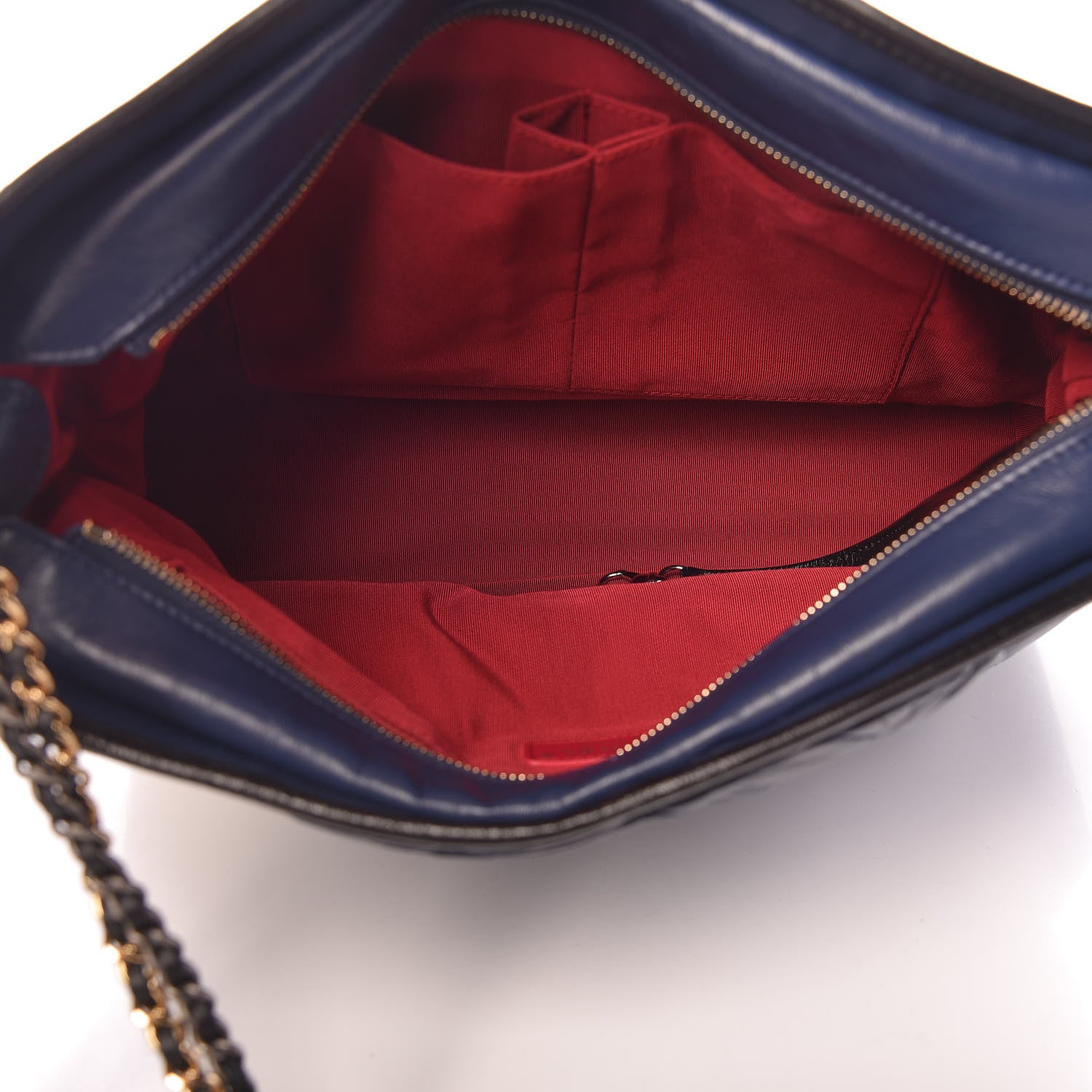 Chanel Aged Calfskin Quilted Large Gabrielle Hobo Navy Black 5 of 17