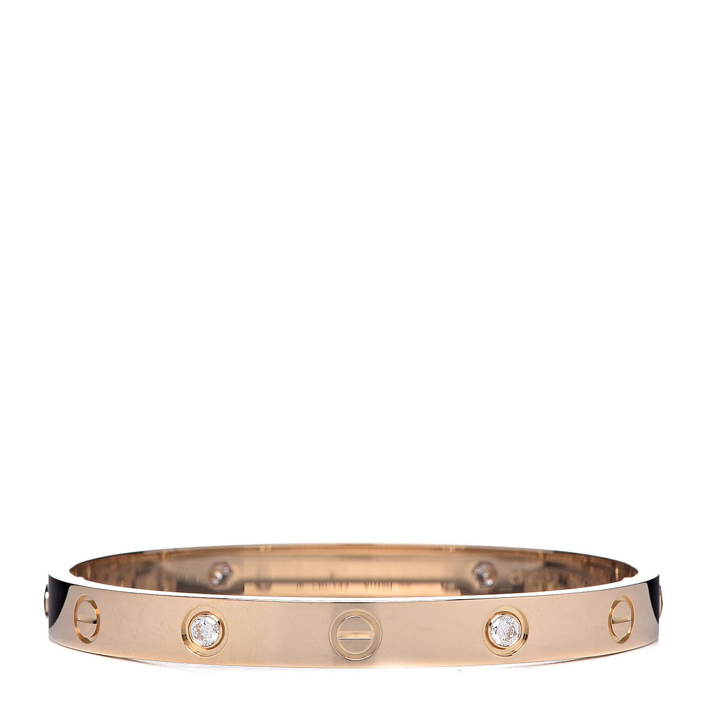 18K Yellow Gold 4 Diamond LOVE Bracelet 16