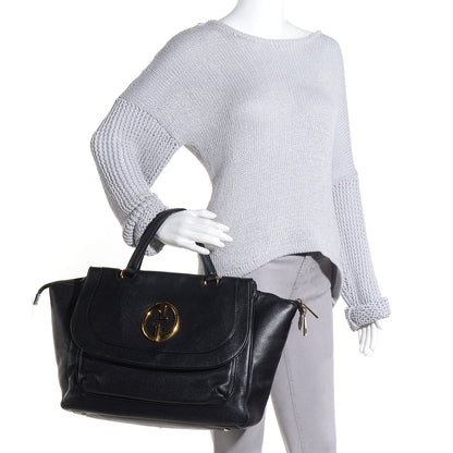 Gucci Pebbled Calfskin Medium 1973 Top Handle Satchel Black 2 of 7