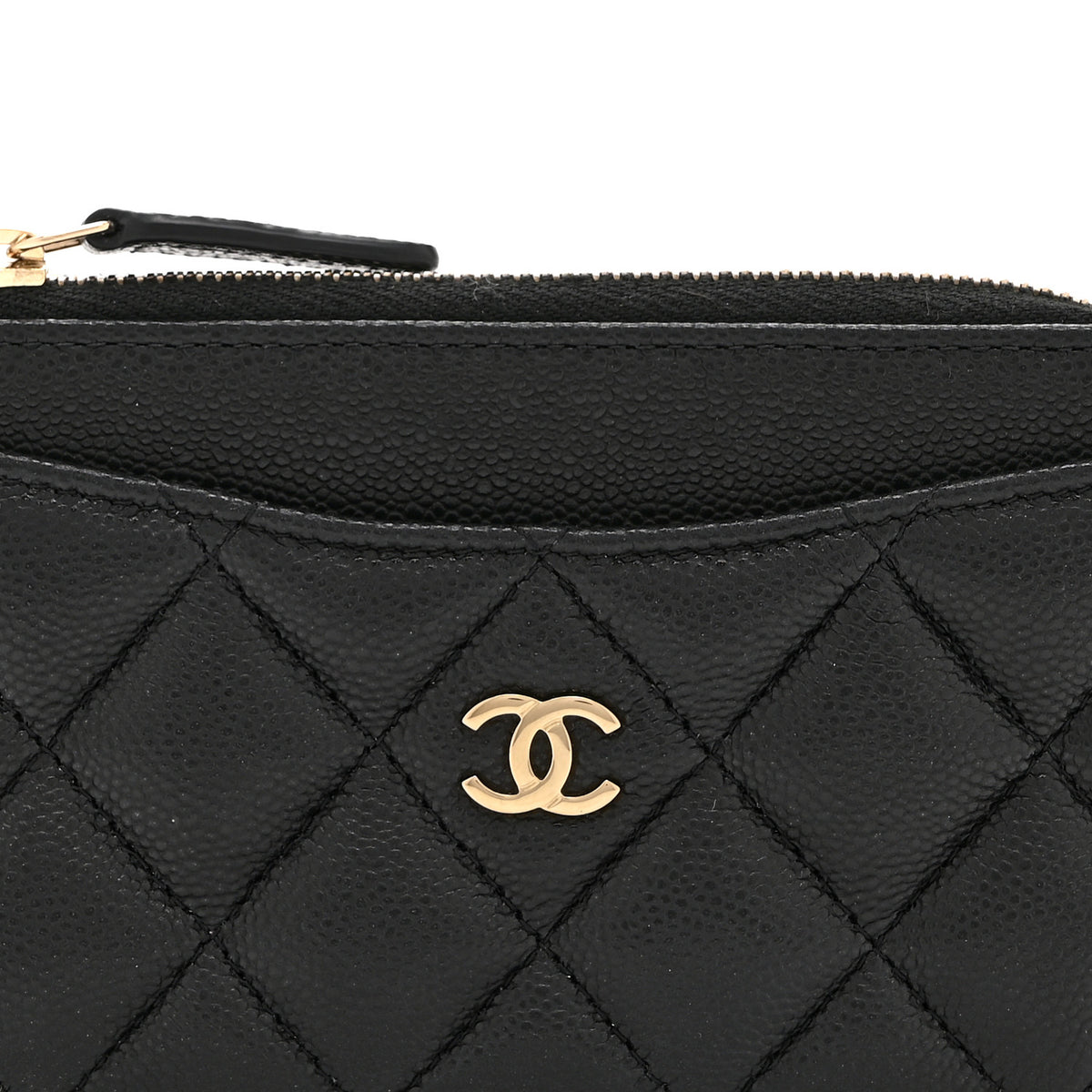 Chanel Caviar Quilted CC Zip Around Card Holder Black 8 of 10