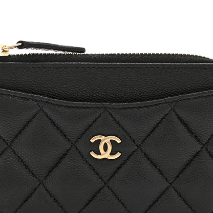 Chanel Caviar Quilted CC Zip Around Card Holder Black 8 of 10